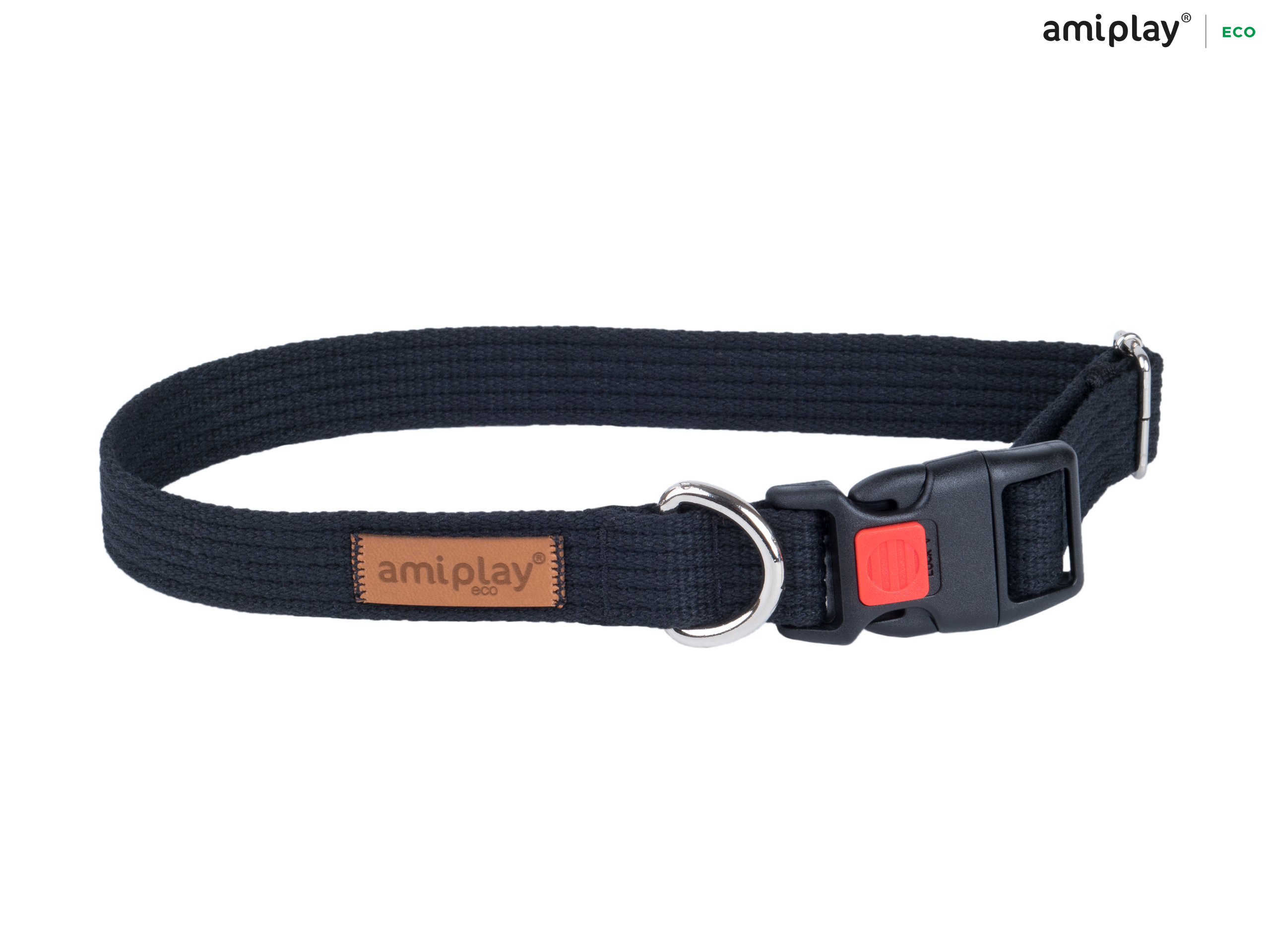 Adjustable Cotton Collar With Lock - Black