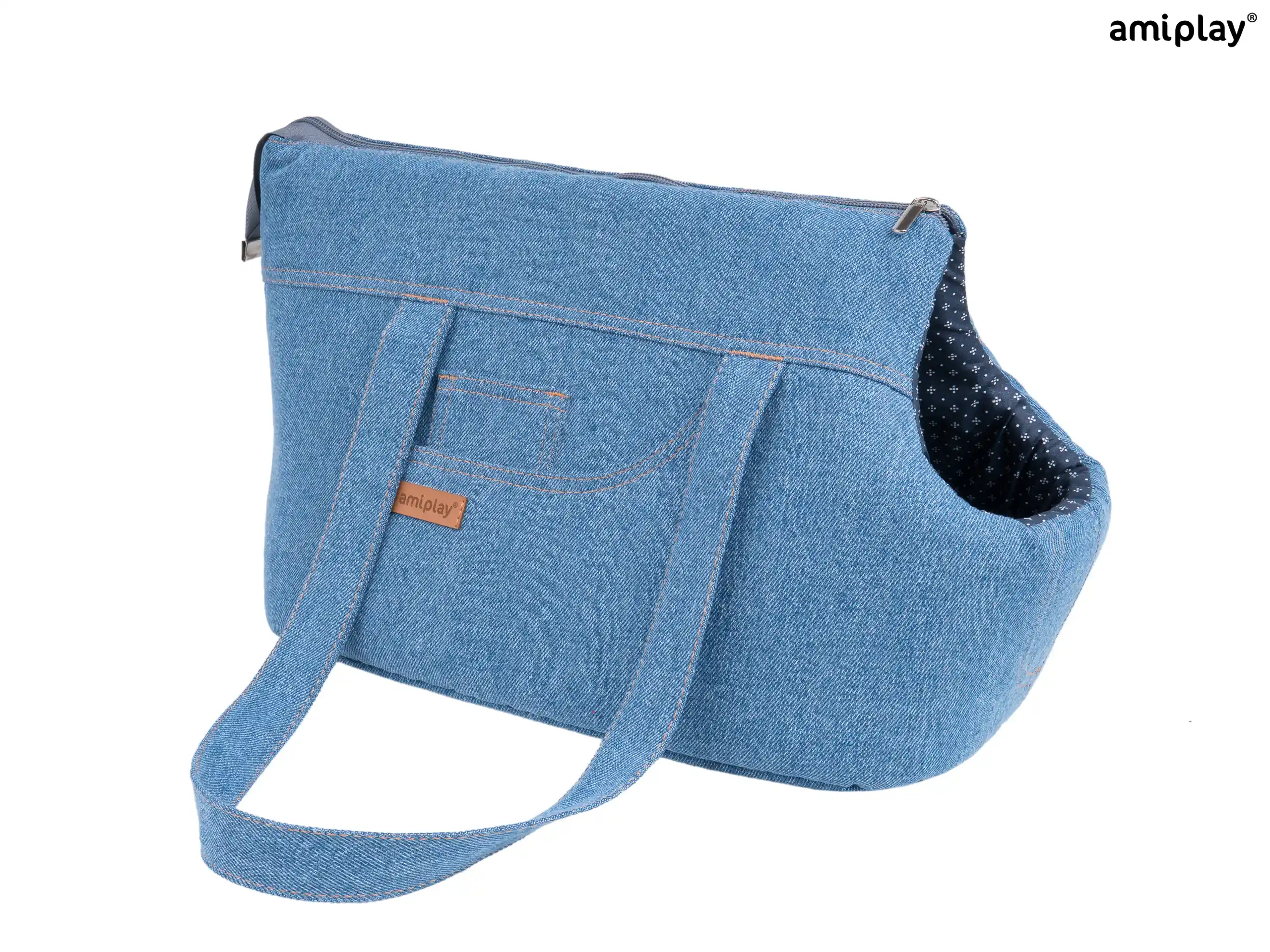 Denim Pet Carrier - Blue