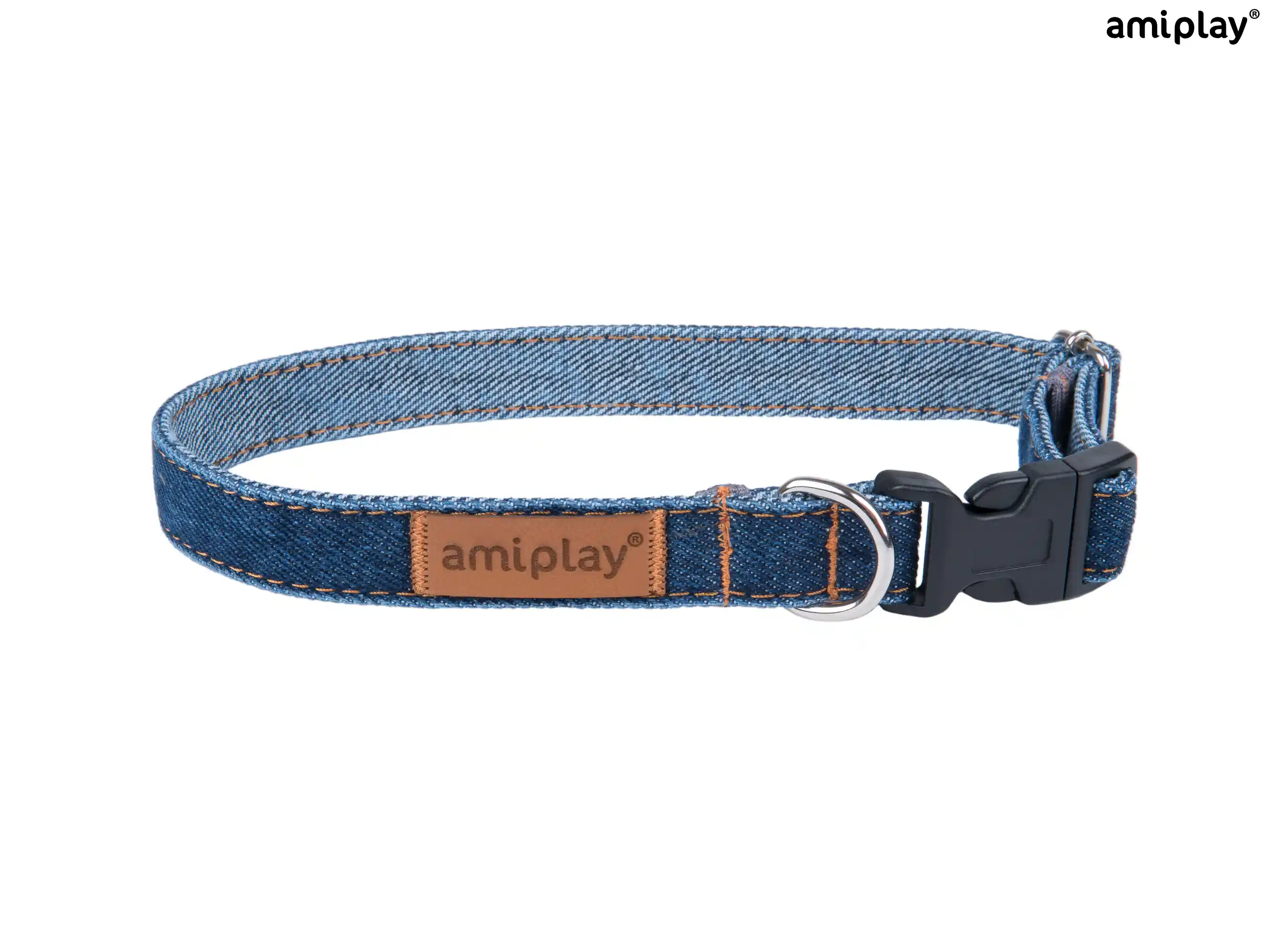 Adjustable Denim Collar - Navy Blue