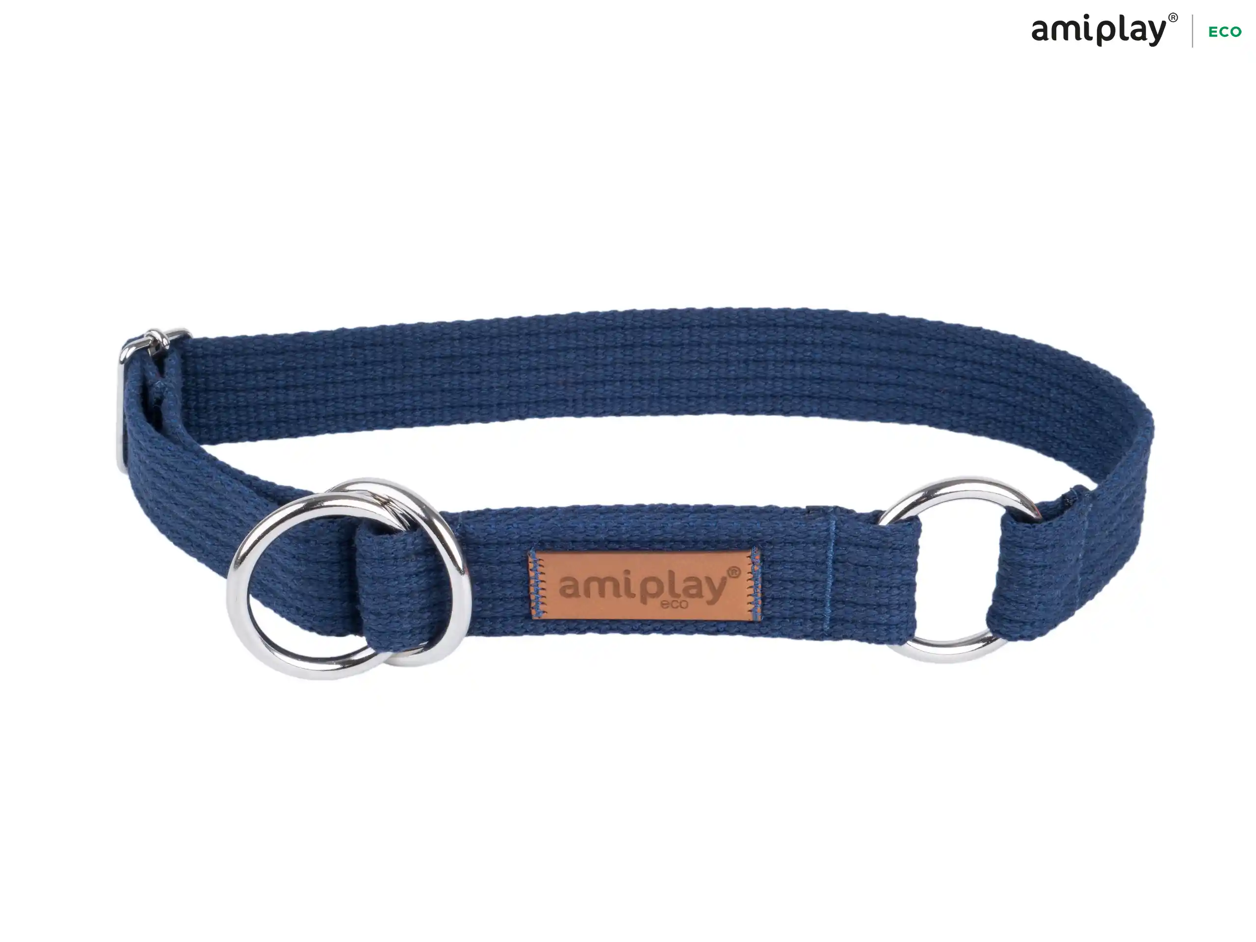 Half-Check Cotton Collar - Navy Blue