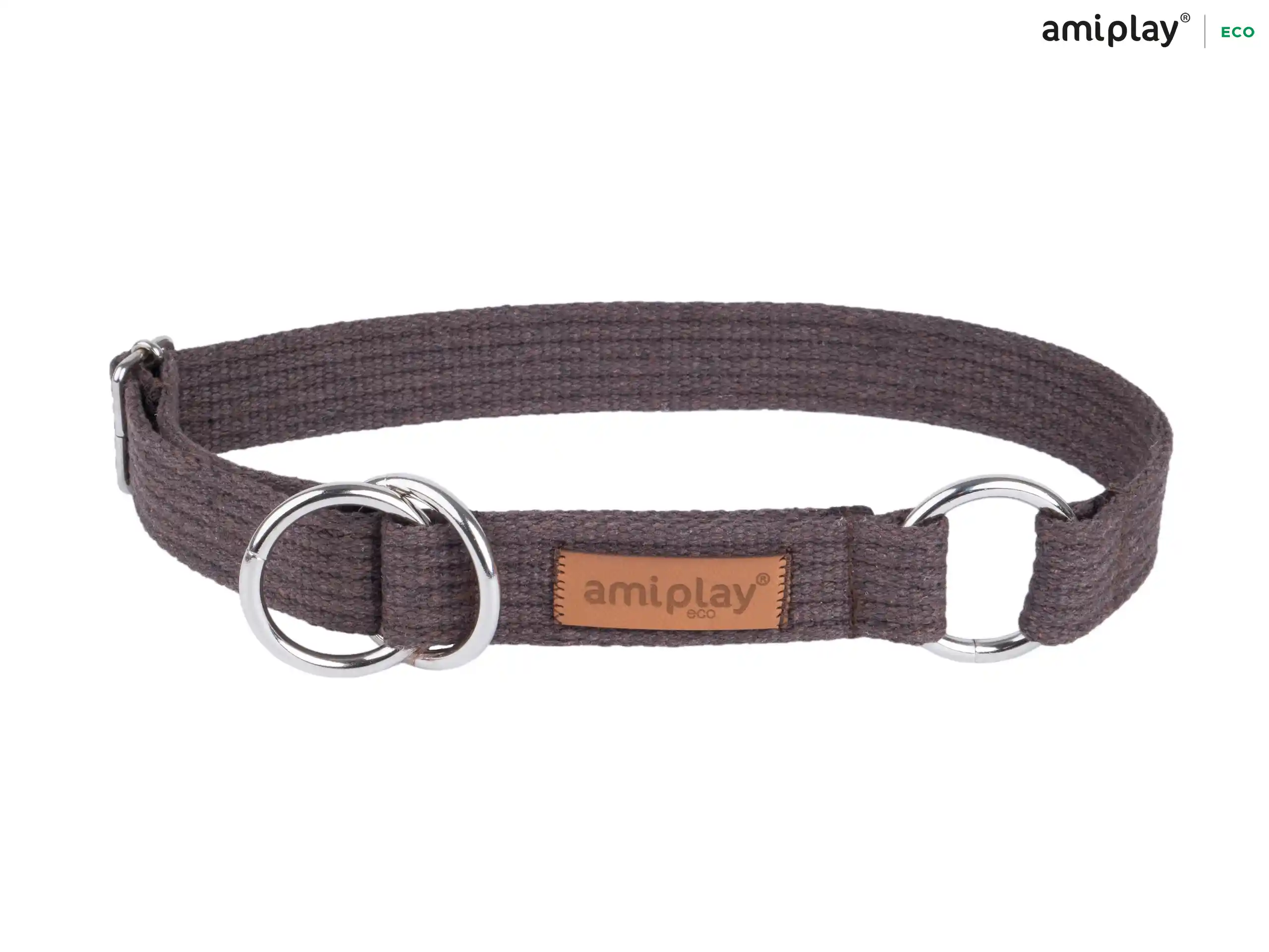 Half-Check Cotton Collar - Brown