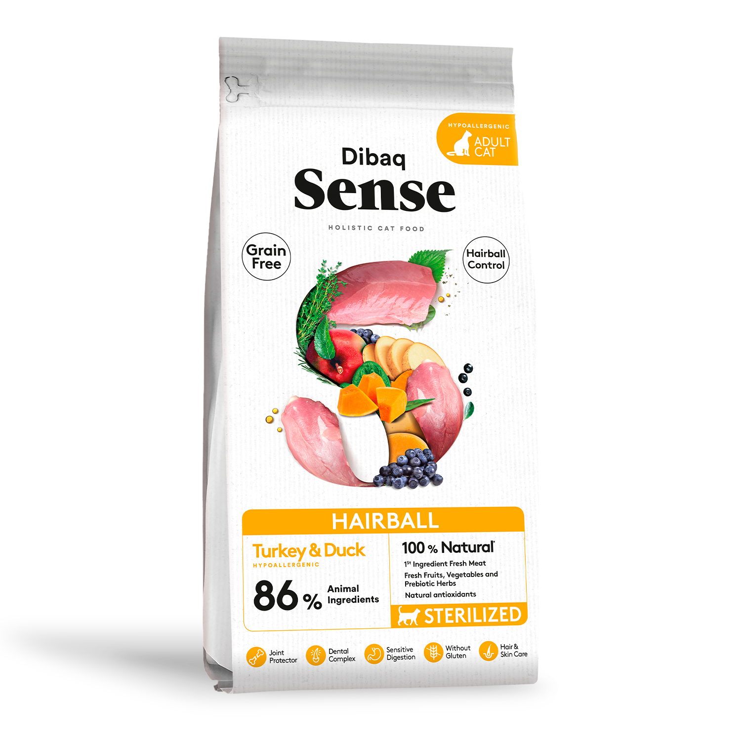 Dibaq Sense Cat Hairball – Turkey & Duck - Turkey & Duck - 6 KG