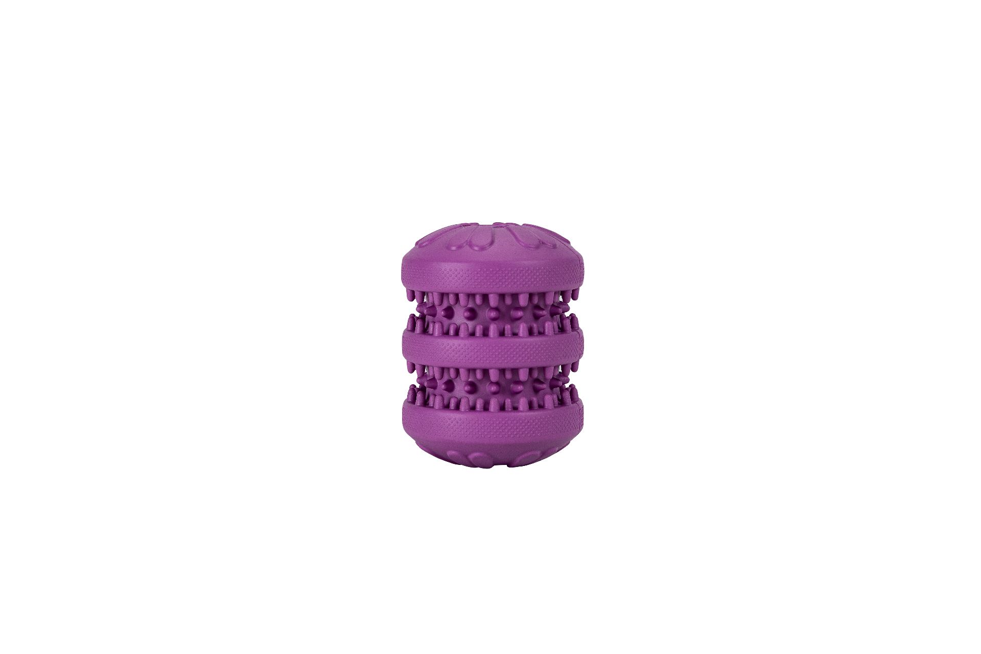 Rubber Snack Toy Roller - Violet - 8 x 6 x 6cm