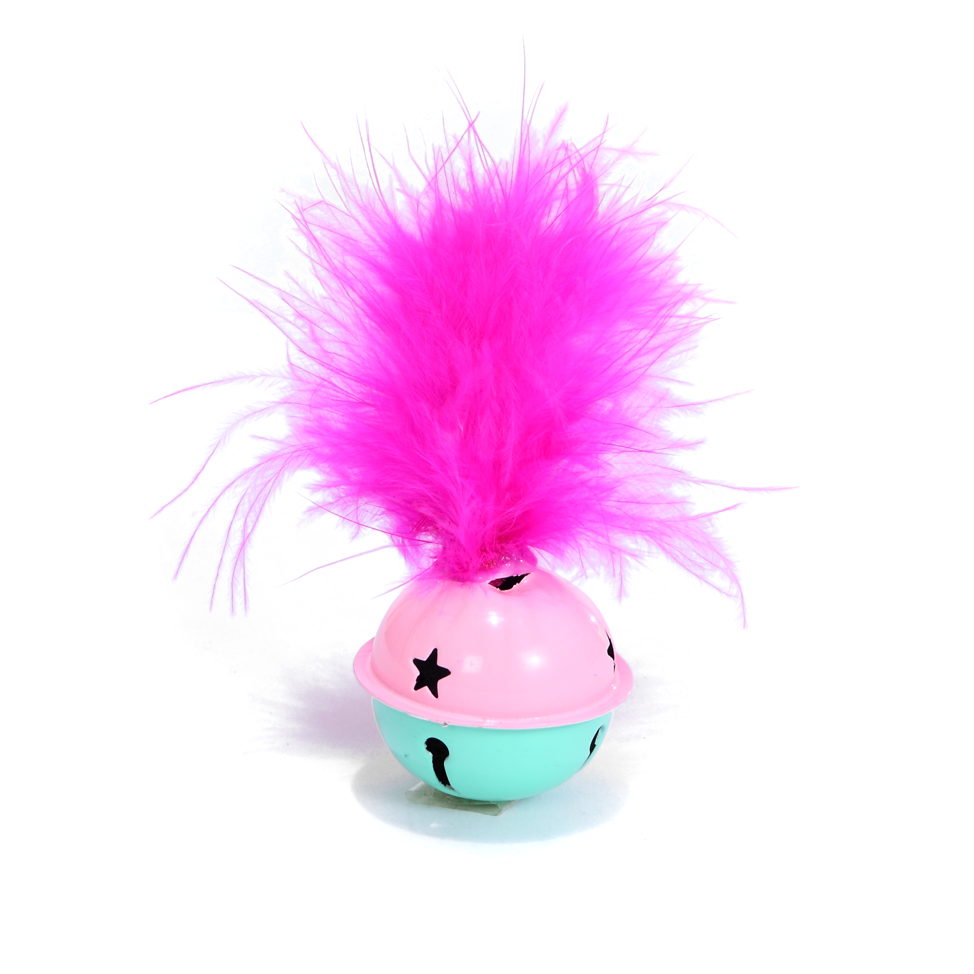 Jingle Bell With Feathers - Pink