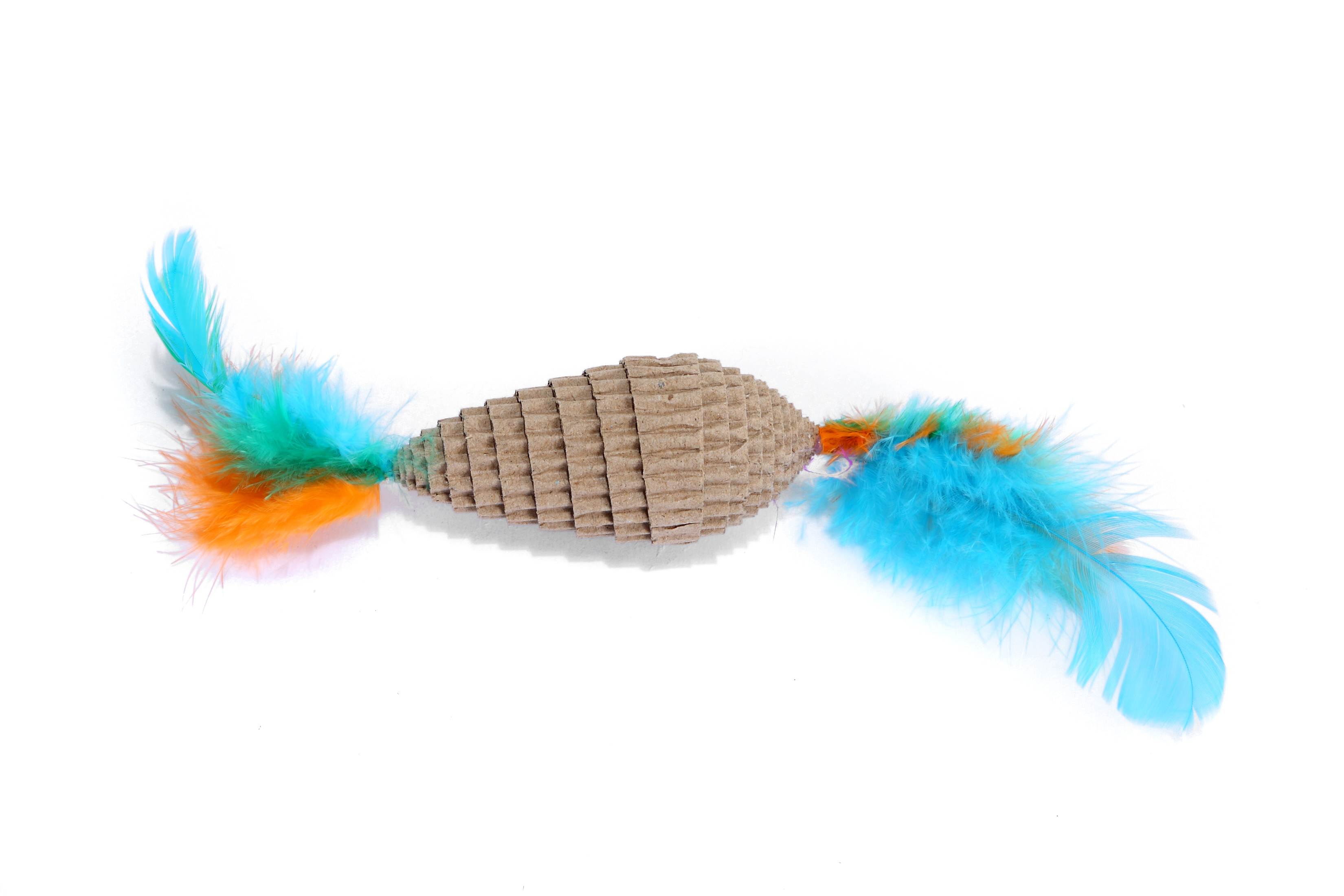 Kraft Pineapple Scratcher With Feathers - 15x3.5cm