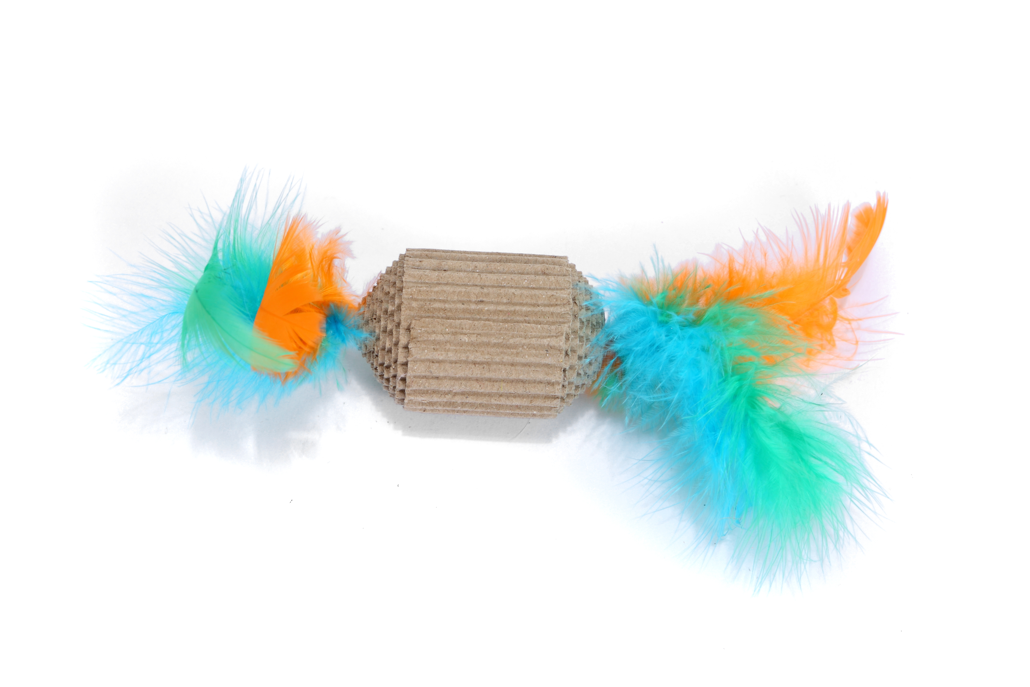 Hexagonal Kraft Scratcher With Feathers - 15x4cm