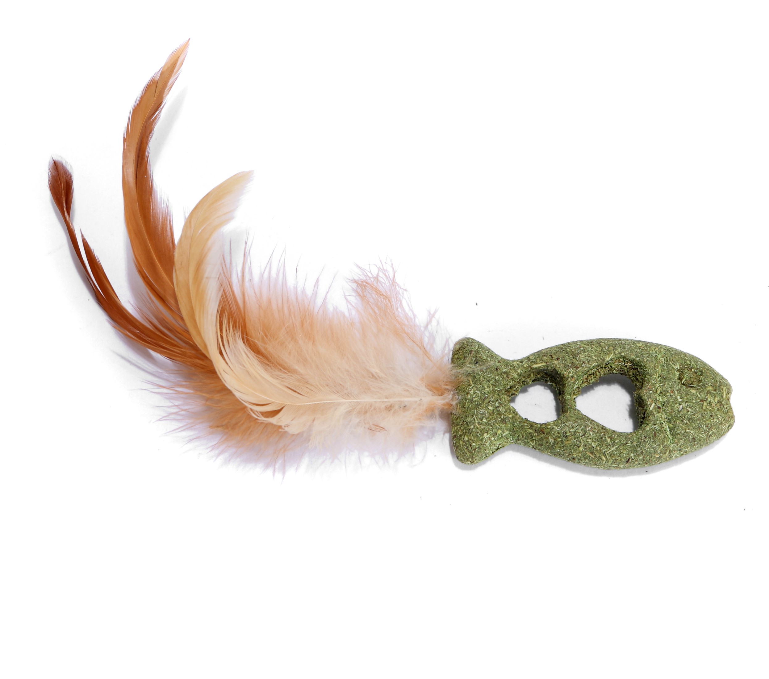 Heart-Shaped Matatabi Fish With Feathers - 12x3cm
