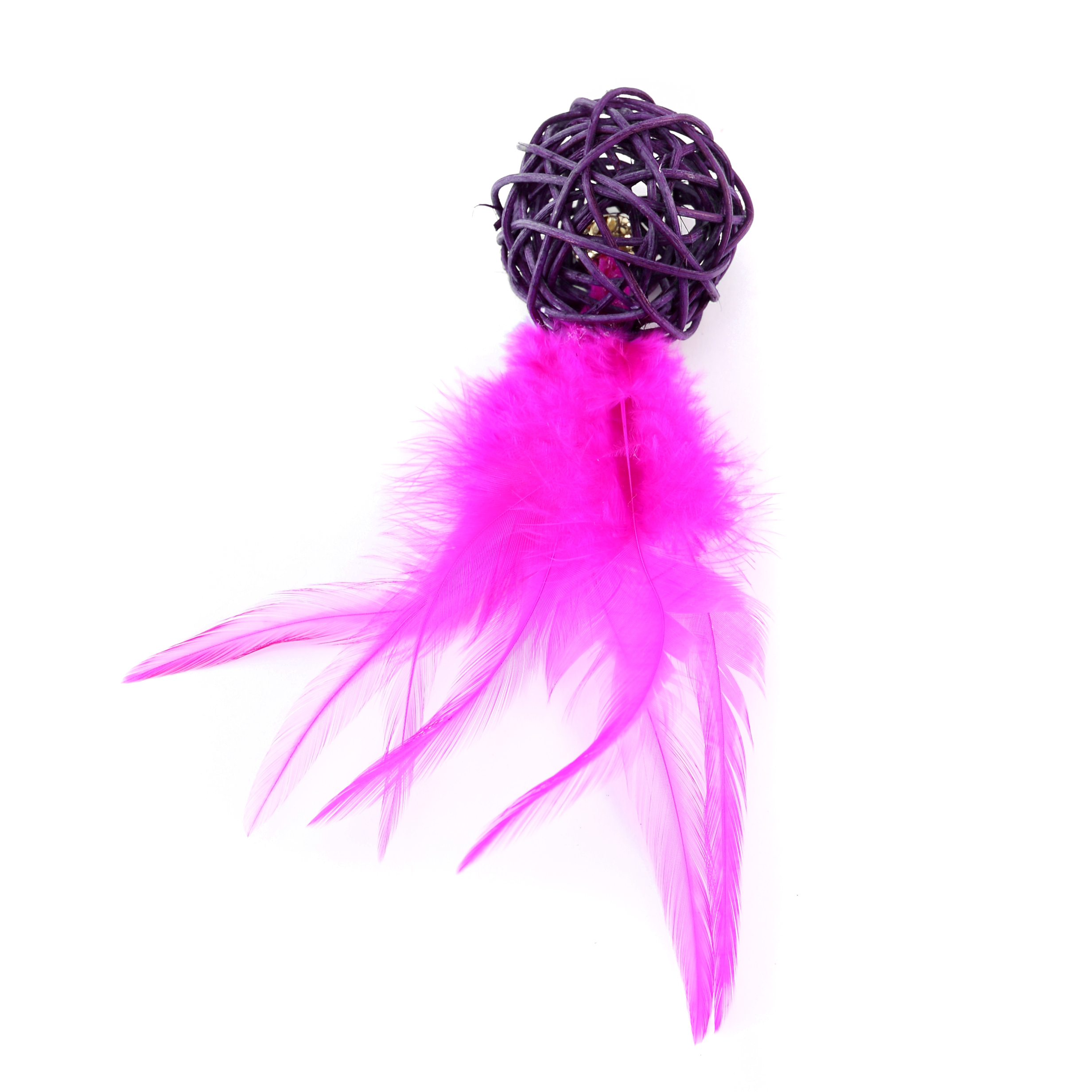 Sisal Ball With Feathers - Lilac